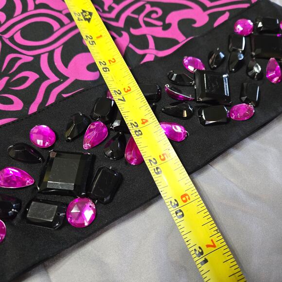 Inc International Concepts Sz Med Black & Pink Rhinestone Tunic Top - Picture 8 of 8